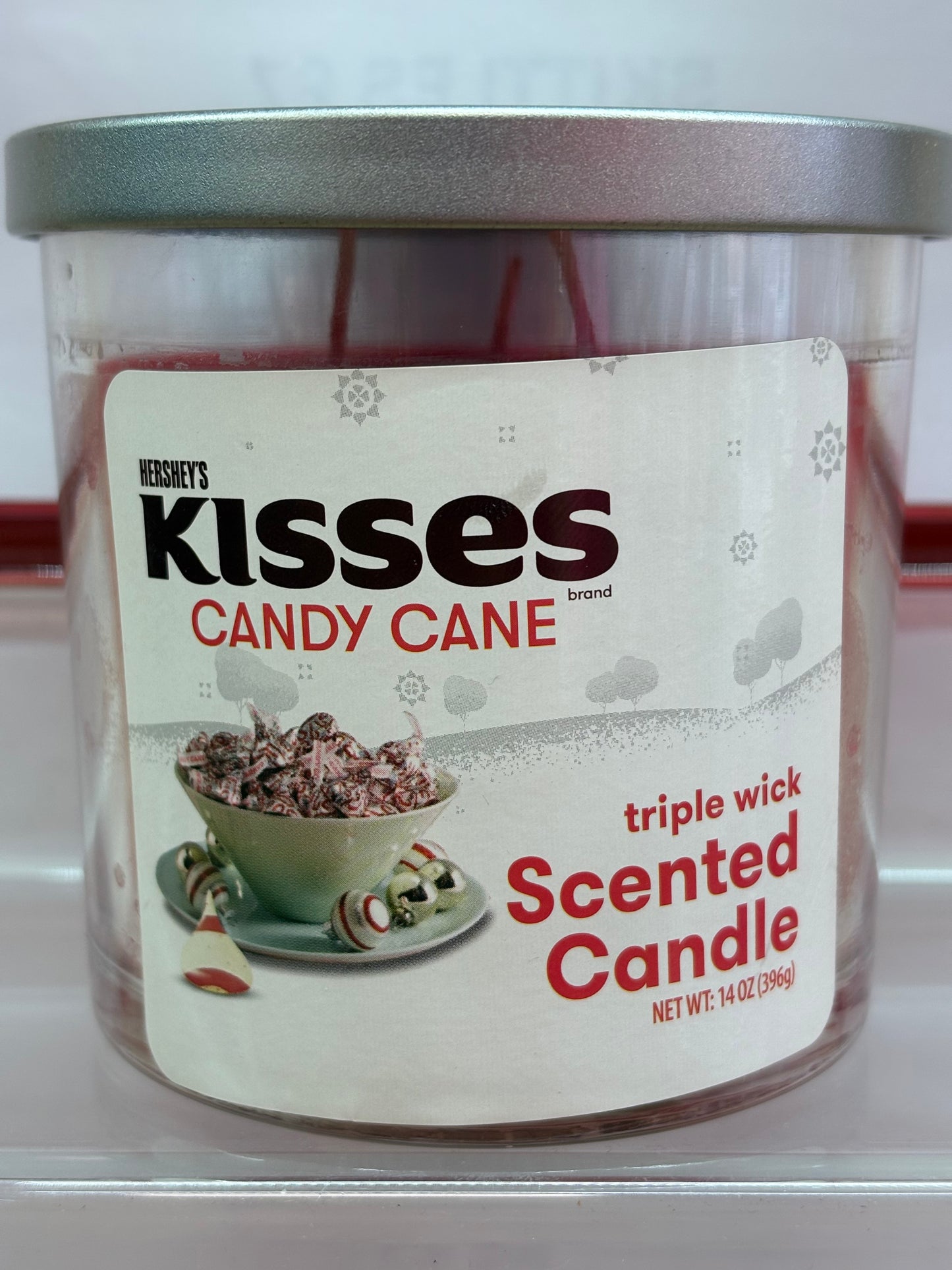 Hersheys Kisses Candy Cane Candle