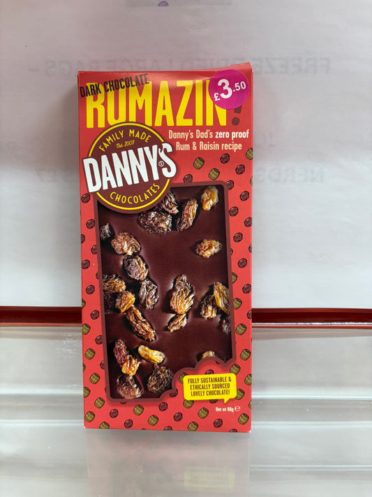 Danny’s Rumrazin Dark Chocolate 80g